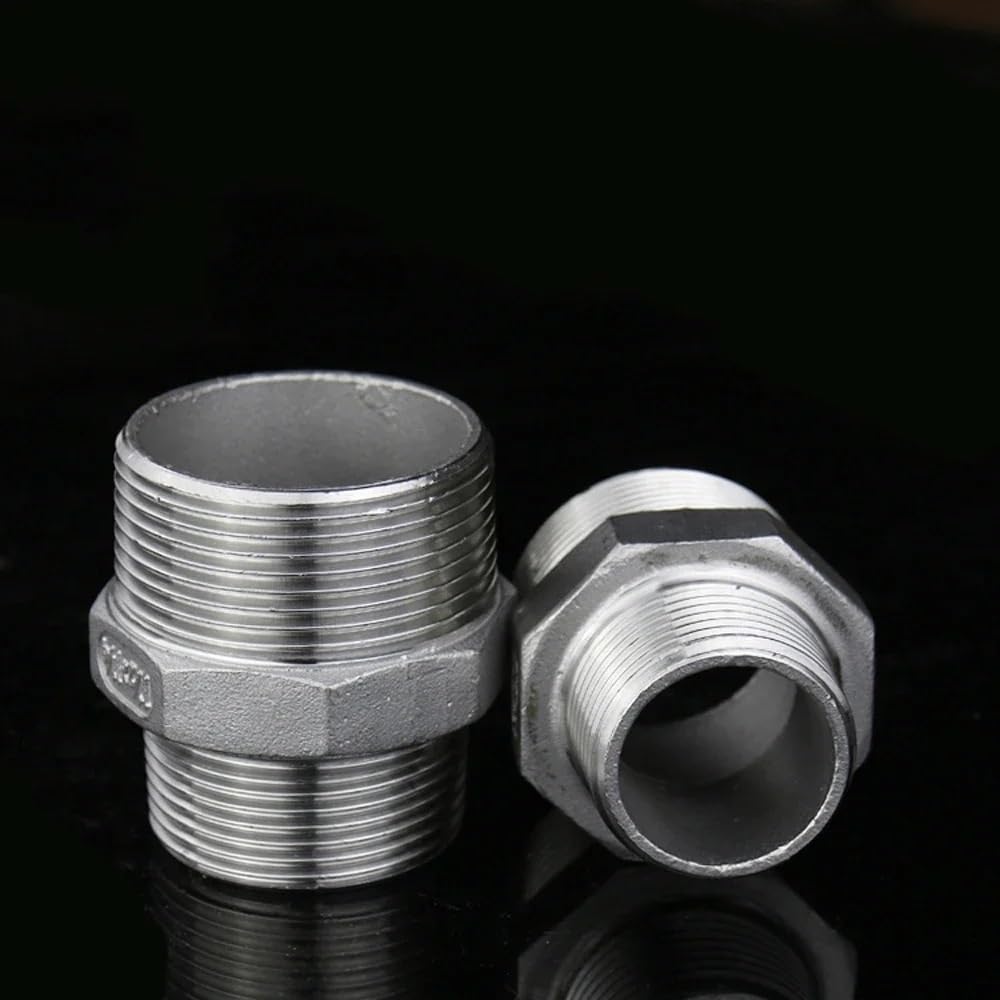 1/8" 1/4" 3/8" 1/2" 3/4" 1" 2" 3" 4" Male Reducer Hex Nipple 304 Stainless Steel Pipe Fitting Connector Coupler (3 To 2 Inch)