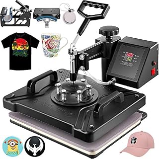 VEVOR Heat Press Machine, Heat Press 12x15 Inch, 5 in 1 Combo Digital Sublimation Heat Press, Uniform Heat, Heat/Time Control, Heat Press Transfer for T shirts Mug Cap Plate, ETL/FCC Listed, Black
