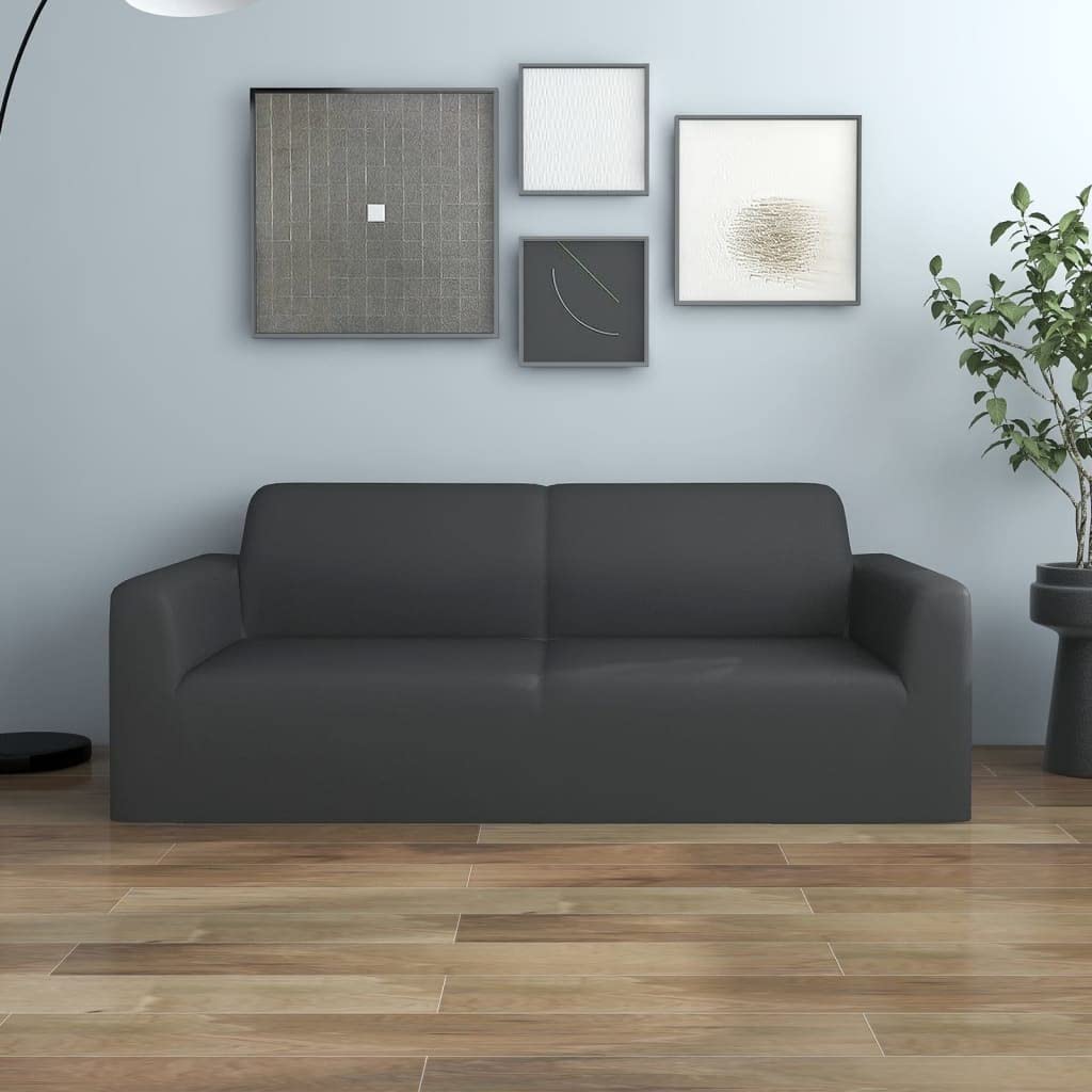 Housse de canapé 2 places anthracite salon moderne et chaleureux