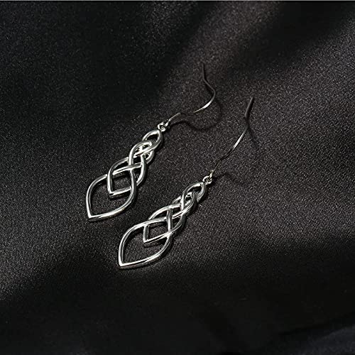 Pure Titanium Earring Hook For Sensitive Ear Fashion Jewelry Copper Celtic Good Luck Knot Drop Earrings For Women Girls(Long Celtic Knot) #TOP5