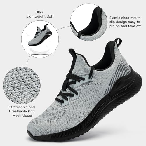 Mens Slip On Wide Walking Shoes Memory Foam Runnning Tennis Shoes Lightweight Breathable Casual Sneakers2