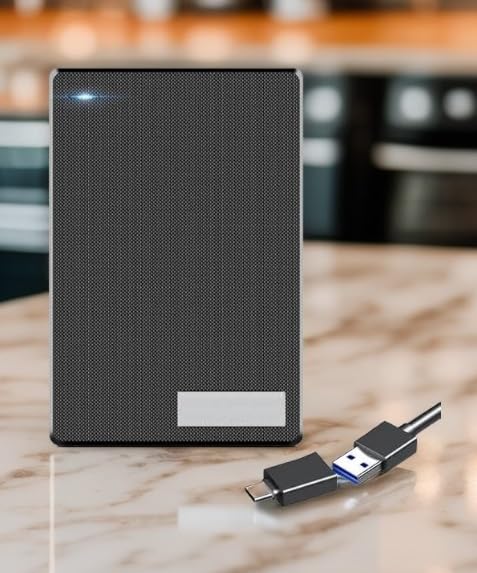TIASY 500GB Portable Ultra Slim Portable External Hard Drive – 2-in-1 Type C & USB 3.0, Compatible with PC, Mac, Laptop, PS4, Xbox, Smart TV, Tablet, Mobile (Black) – 1 Year Warranty