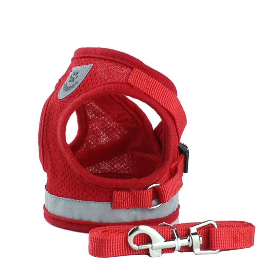 Pet Dog Chest Harness and Leash Set Breathable Adjustable Dog Harness Suitable for Small and Medium-Sized Puppies Vest (A L)