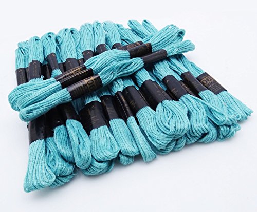 25 Piezas Hilos de Algodón para Costura Azul Claro miniatura 4