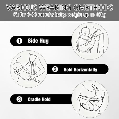 Image of Baby Carrier for 6 Months to 36 Months Baby, Adjustable Front Facing Baby Carrier, Ergonomic Support for Daily Walks and Travel, Comfortable Baby Sling Carrier for Active Parents, Black