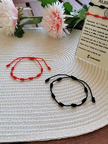 Pulsera Roja 7 Nudos Amuleto Unisex