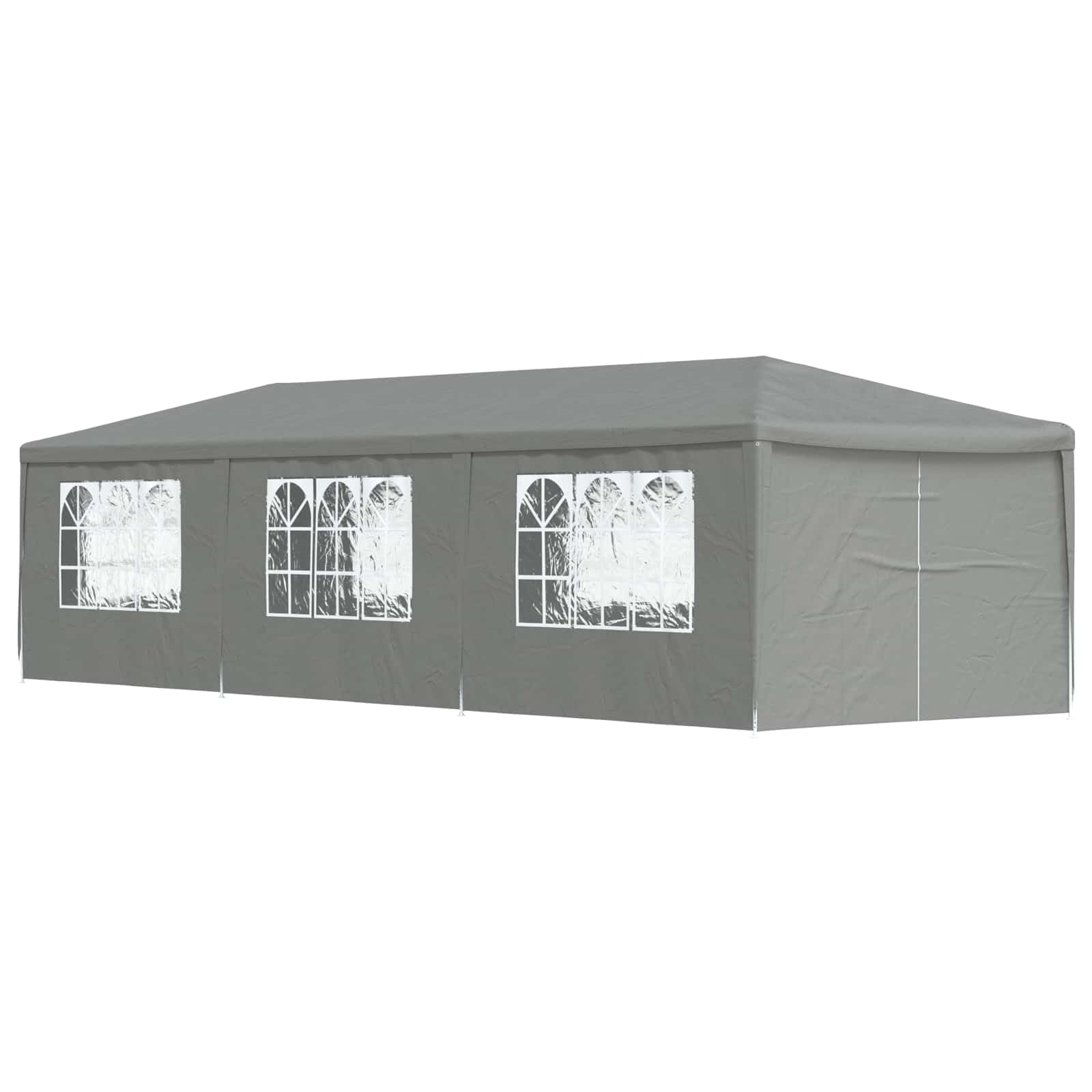 vidaXL Party Tent 900 x 300 x 255 cm Light Grey PE and Steel, Modern, Party Tent, Outdoor Canopy, Celebration, Event Shelter, Garden Pavilion, Picnic, Wedding, Gazebo