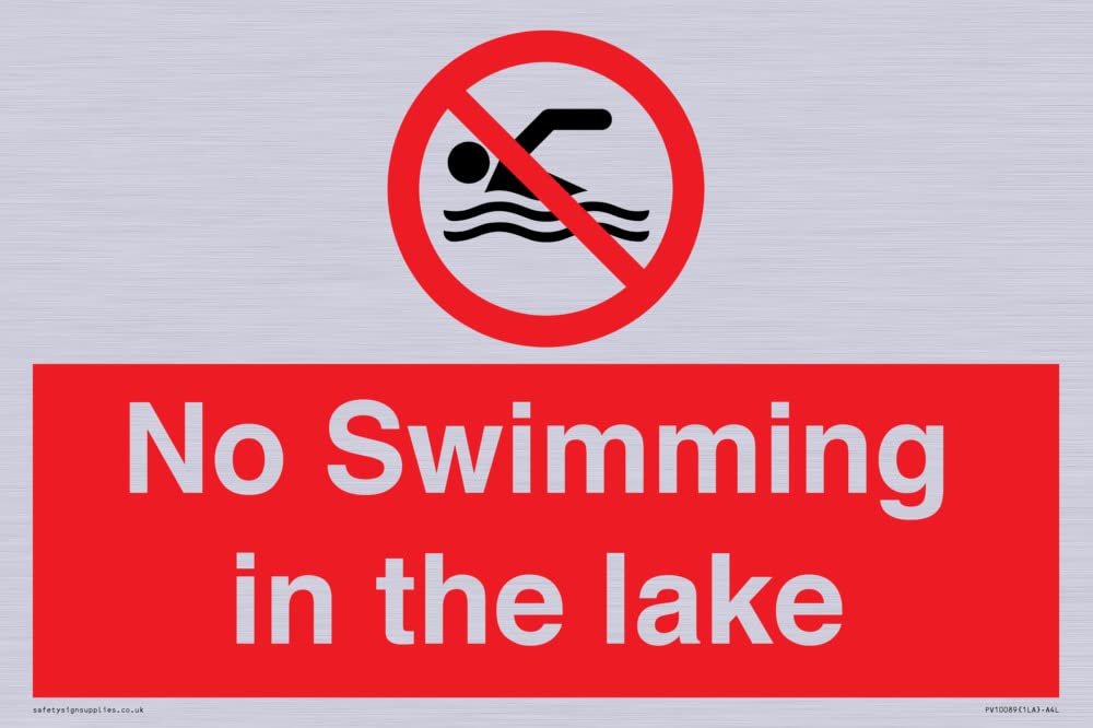 No Swimming in the lake Sign - 300x200mm - A4L