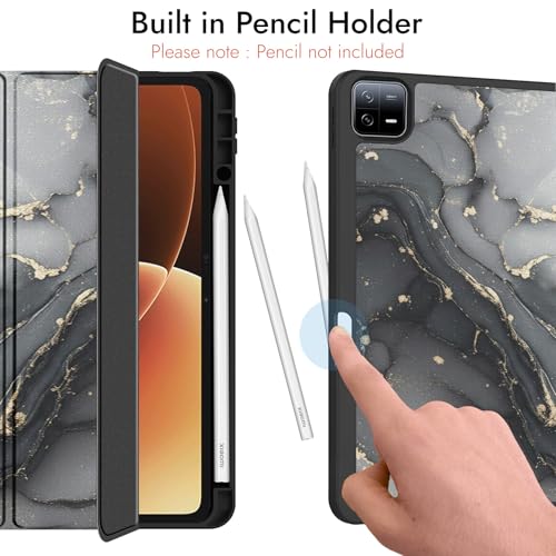 Image of Robustrion Cover for Xiaomi Mi Pad 8 /8 Pro /Xiaomi Pad 7 /7 Pro 11.2 inch Cover Case with [Pencil Holder], Trifold Flip Case Cover for Xiaomi Pad 7 /8 Cover [Auto Sleep Wake] - Ocean Black
