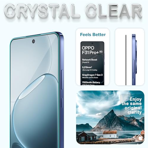 Image of FIRST MART Tempered Glass for Oppo F31 Pro Plus, 9H 0.3 mm Full-Glue Screen Protector with Cable Protector, 3D Edge-to-Edge, HD Clear, Case-Friendly, Black, Pack of 1