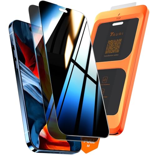 TAURI 2 Stück für iPhone 16 Pro Sichtschutz 6,3" mit Auto-Installation, Anti-Spy Panzerglas Gehärtete Glas Displayschutz...