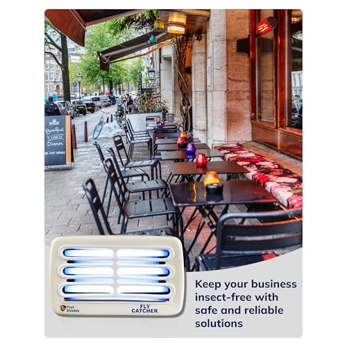 Image of Electronic Fly Catcher Machine with 3 UV Tubes & 3 Glue Pads | Front Mounted Insect Killer | Chemical-Free Fly Trap for Home, Restaurant & Office- White