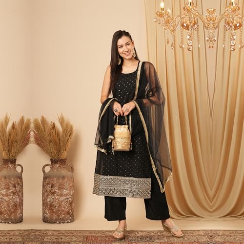 Image of Globus Women Kurta Set (GS568454 Red M)