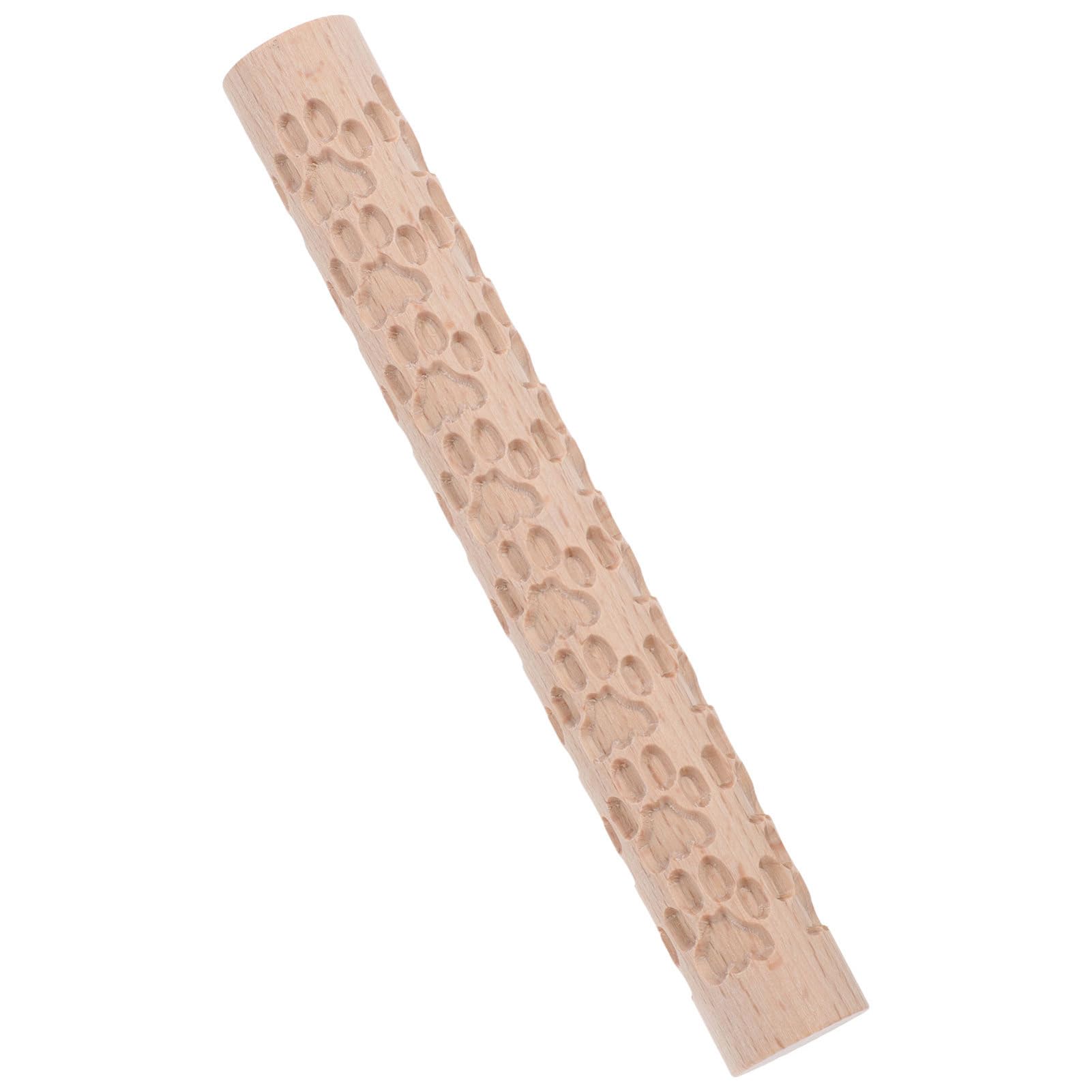 STOBOK Clay Modeling Pattern Rollers Clay Rollers Textured Wooden Hand Rollers Clay Rolling Pin Modeling Cat Paw Pattern Embossed Rollers Kit Hand Roller Pottery Tools