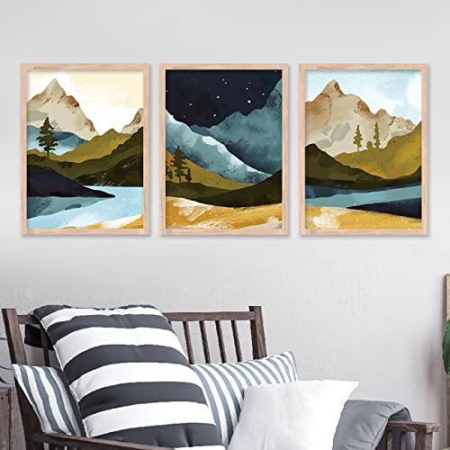 Image of kotart Modern Wall Art Framed Painting for Wall Decoration - Wall Painting for Living Room, Bedroom - Big Size Wall Painting for Wall Decor (Multi, Framed) Set of 3 (Large, Painting 07)