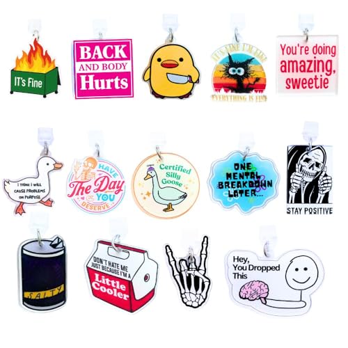 16PC Kindle Dust Plug Charms Cute Funny Sarcastic Humorous Inspirational Kawaii Bookish Accessories Set for Kindle Users Ebook Readers Phone Charm Collectors Type C Device Owners and Book Lovers