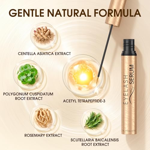 Image of Lash Serum for Eyelash Growth: Premium Eyelash Growth Serum with Advanced Formula to Boost Longer Fuller and Thicker Lashes and Eyebrows - Gentle & Vegan for Sensitive Eyes