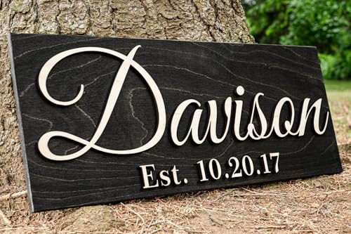 3D Woodworker Custom Wood Sign Personalized Wedding Gift Wood Wall Art Personalized Sign Last Name Sign Established Sign Wooden Signs Bridal Shower Gift Anniversary Gift thumb #1