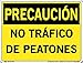 Vestil Caution Label SI-C-05-B-LB-011-S Vinyl .011" overall size 12.5"W x 9.5"H NO PEDESTRIAN TRAFFIC, NO TR?FICO DE PEATONES