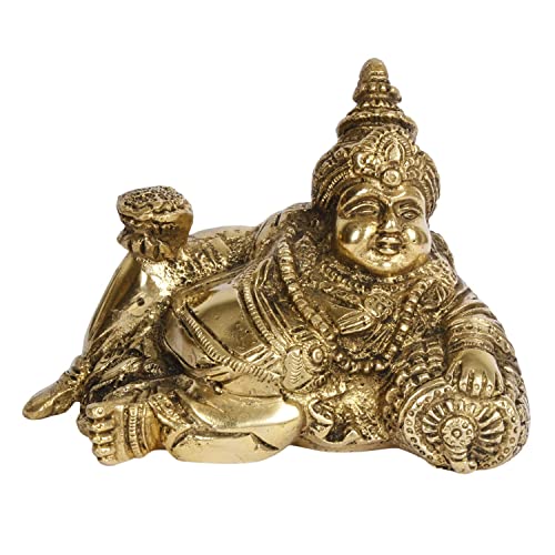 Kartique Kuber Maharaj Murti de latón, color dorado, altura de 10 cm