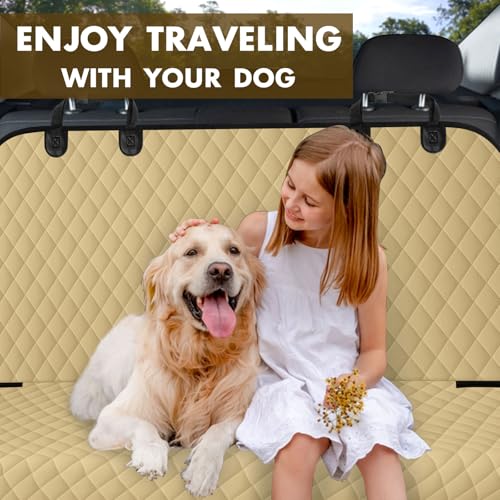 Image of NECKORY Backseat Cover for Dogs, Waterproof and Non-Slip Pet Bench Seat Covers, Car Seat Protector f