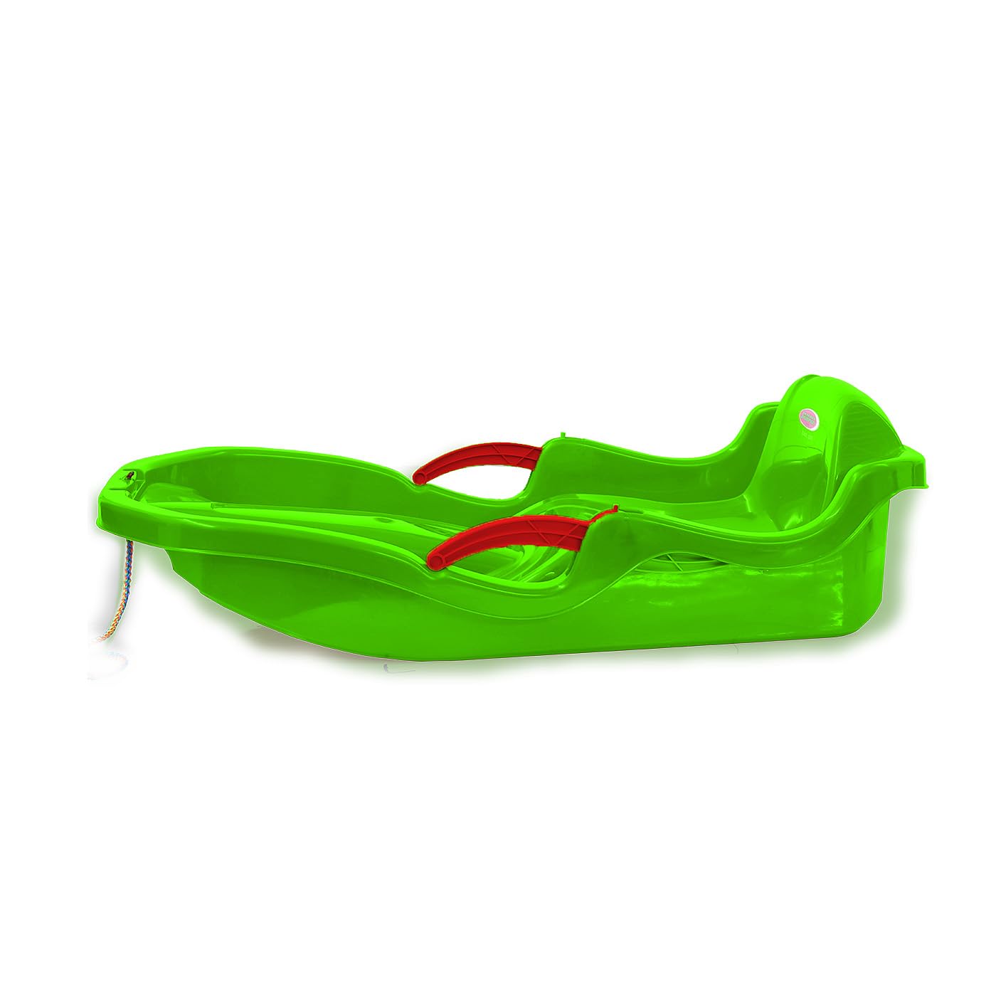 JAMARA 460540 Snow Play Bob Comfort 80 cm grün mit Bremse-Lenken durch Bremshebel, aerodynamische Bauweise, langlebiger, schlagzäher Kunststoff-bequemer, ergonomischer Sitz