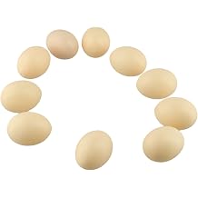 10 Pack Faux Fake Chicken Eggs, Dummy Eggs for Nest Box to Encourage Hens Lay, Realistic Artificial Eggs DIY Easter Crafts, Poultry Training and Home Decor Display, 5.5x4.5cm