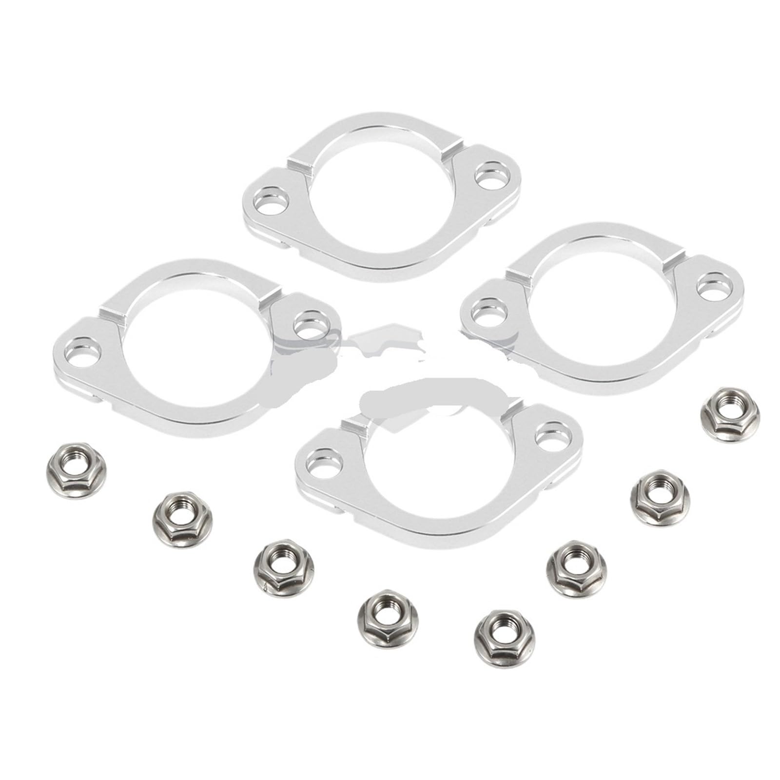 Decoration Split Flange Exhaust Muffler Flange Split Clamps for Industrial Pipes(Silver)