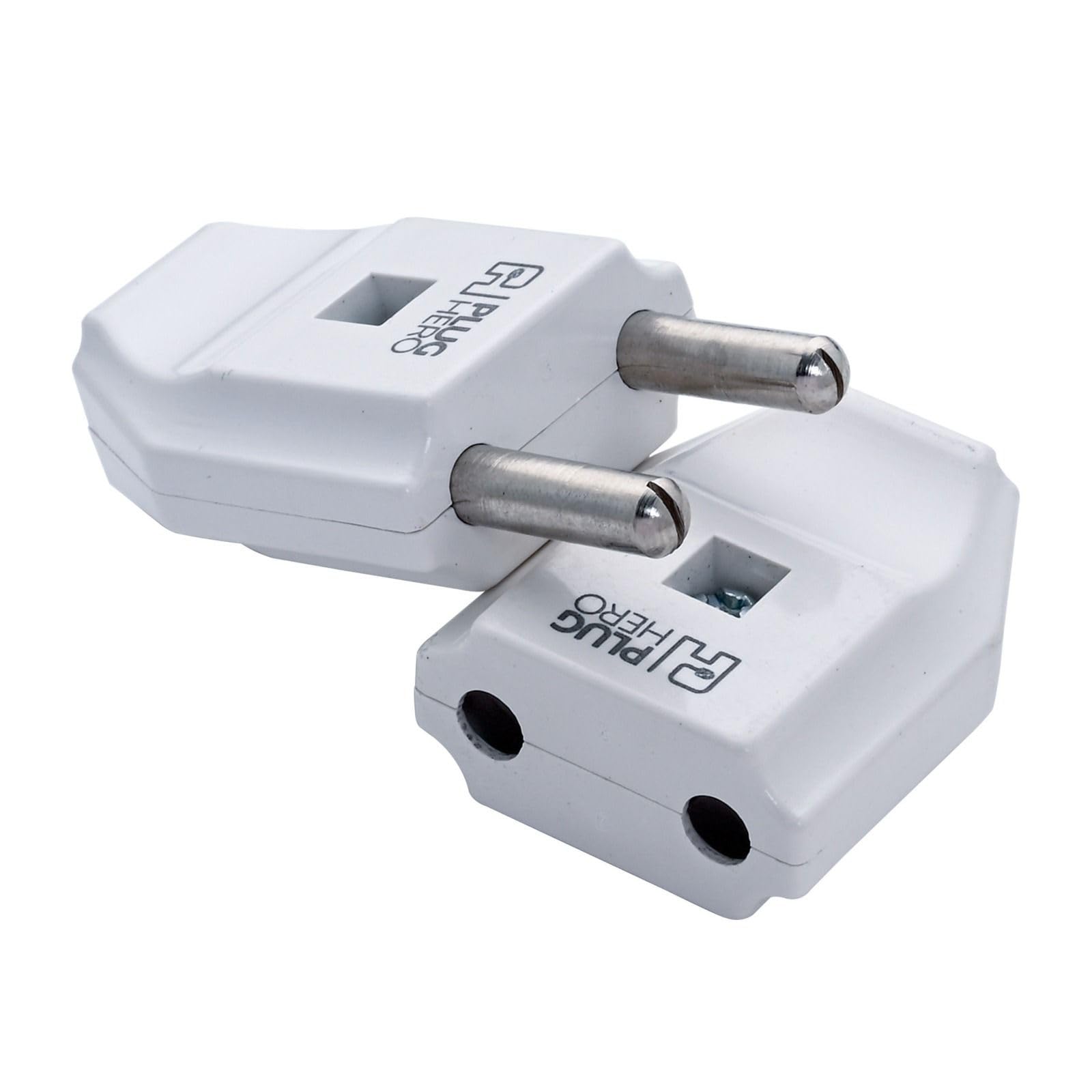 2 Pin Male Female Plug Top 6A 240V Suitable for Fan Table, Mixers, trimmers & Hair Dryer, Air Coolers, etc. (Pack of 3)