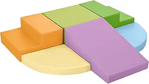 6-Piece Foam Climbing Blocks for Toddlers: Baby Foam Climbing Gym PU Leather Colorful Indoor Toy Building Blocks