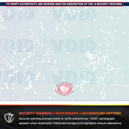 DocuGard Blue/Green Premier Prismatic Bottom High Security Check Paper - QuickBooks & Laser/Inkjet Printer Compatible - 13 Security Features - 500 Blank Business Checks (04537) - Thumbnail 7