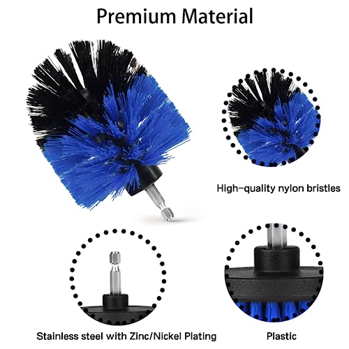 Image of 8 PackDrill Brush Attachment Set, 1 /4in Power Scrubber Brush + Extend Long Rod, Brush Drill Attachment, Power Cleaning Scrub Brush for Bathroom, Tub, Tile, Corner(Blue)