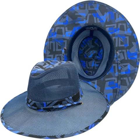 Qwave Safari Hats - Packable Mesh Sides Fishing Hat - 3 Color Options - Outdoors Tribe Sun Hat for Women or Men, Blue Cover