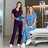 RAYGARD Scrubs Set for Women - V-Neck Medical Top & Cargo Pants with Multi Pockets, Soft & Comfortable Workwear in Ceil Blue, Size Extra Large #5
