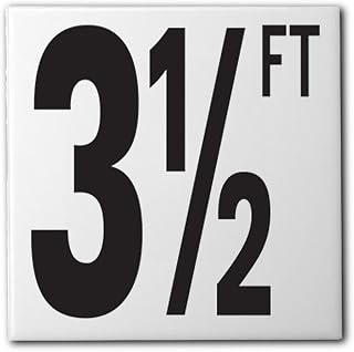 Ceramic Swimming Pool Waterline Depth Marker "3 1/2 FT" Smooth Finish, 5 inch Font