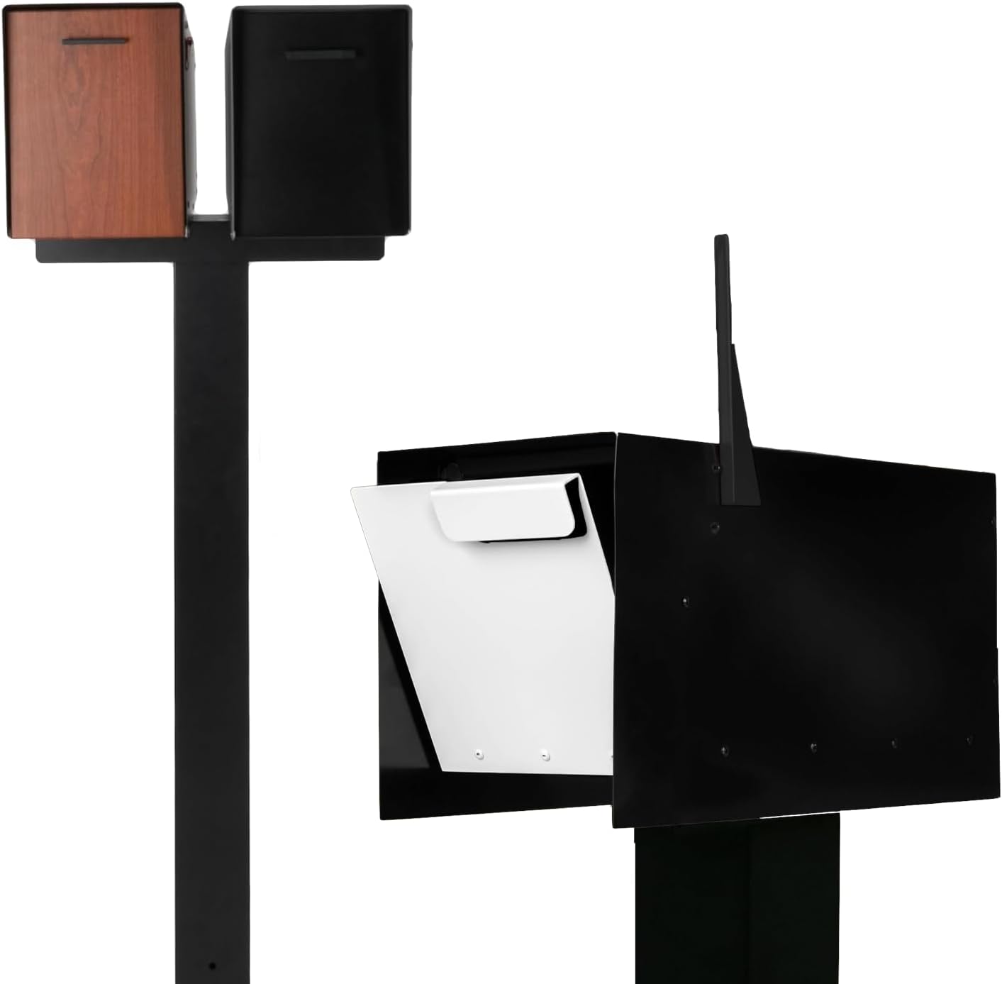 Ilyapa Modern Mailbox for Post Mount and Double Mailbox Post
