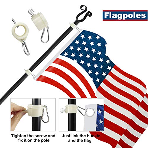 Urban Deco 2 Packs Heavy Duty String Light Poles 4 Prong Christmas Light Hanging Pole, Portable Flag Pole For Yard Weather Resistant Poles For Outdoor String Lights, Black Christmas Light Pole #TOP2