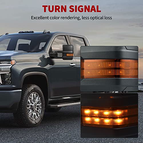 YITAMOTOR Towing Mirrors Compatible with 2014 2015 2016 2017 2018 Chevy Silverado GMC Sierra 1500 2500 3500 HD, Power Folding Side Mirrors Tow Mirrors, Power Heated with LED Turn Signal Telescoping by YITAMOTOR - Image 5