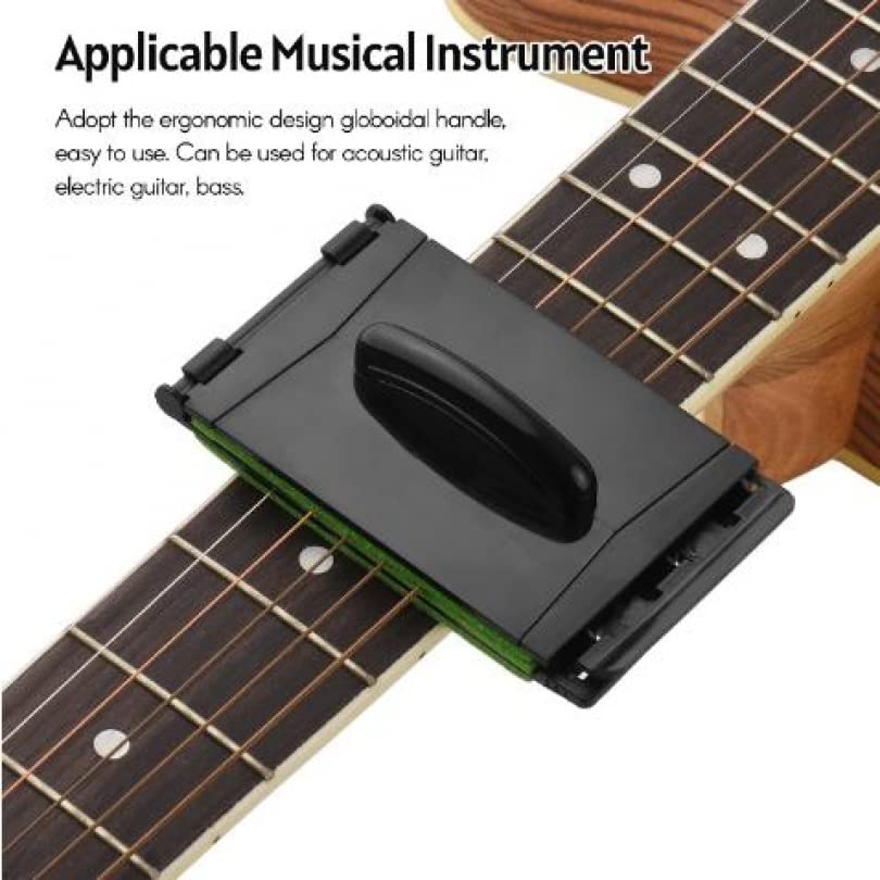 MuzcYM Two Sided Cotton Fabric Small Durable Guitar String Cleaner, Black, Green - Image 2
