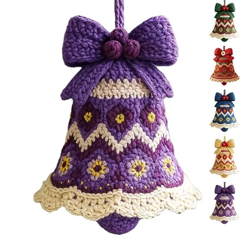 DIY Beginner Crochet Christmas Bell Ornament Kit – Purple