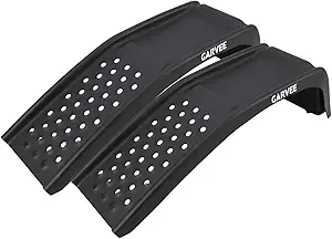 Garvee 8 in Lift Solid Steel Car Ramp 8000 LBS Capacity, 2000 LBS Per Ramps, Heavy Duty Truck Ramps for Car Repair or Vehicle Maintenance, 2 Pack Car Ramps, Black