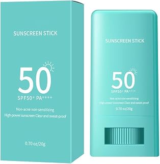 Sun Stick, SPF 50+ PA+++, UVA & UVB, Protect + Soothe Mineral Sunscreen Stick Bar for Sensitive Skin, Sun Protection Sunscreen for Adult Kids Face and Body, 20 g (A)
