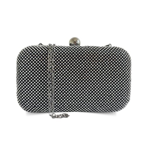 Bolsa Clutch Carteira De Festa Casamento Strass Camila (Preto)
