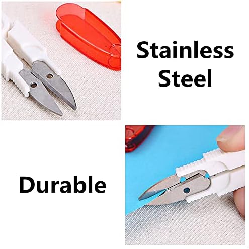 5 Pcs Sewing Scissors Clippers with Protective Plastic Cross Stitch Scissors Yarn Scissors Cutter for DIY Handmade