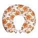 ABAKUHAUS Naranja Cojín de Viaje para Soporte de Cuello, Vieja Tradicional del Damasco, Cómoda y Práctica Funda Removible Lavable, 30x30 cm, Maravilla Anaranjada marrón