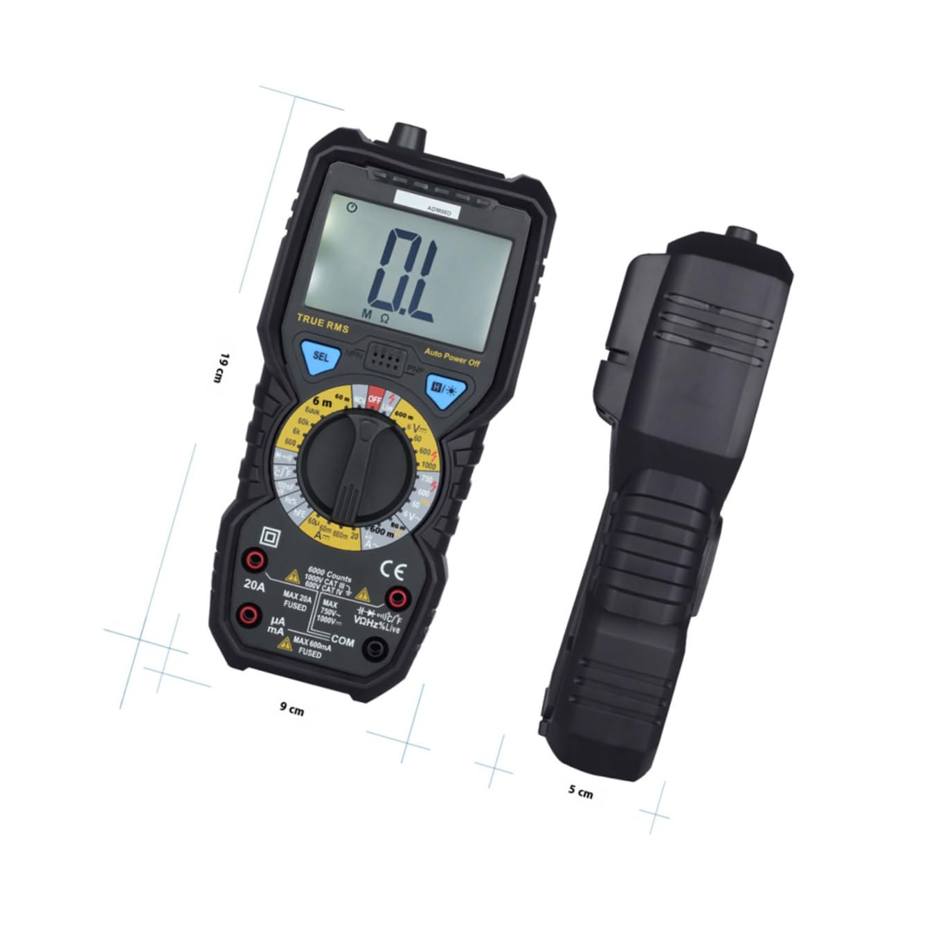 Adm08a Digitalmultimeter mit 6000 Zählungen Spannungsprüfer