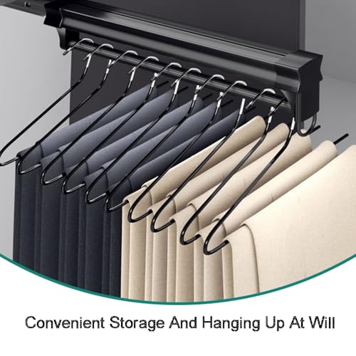 Porte-pantalons rétractable gain de place à barres antidérapantes