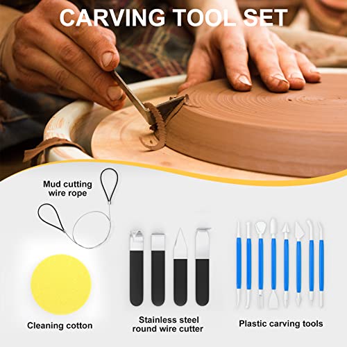 Miniatura 8 de Torno Ceramica,Vayotoy Torno Alfarero Eléctrico, Torno Ceramica 25cm Que Forma La Máquina 350w Bricolaje Eléctrico Herramienta De Arcilla Con Pedal Y Lavabo Desmontable Para El Trabajo