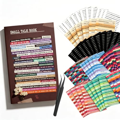 Vintage Quote Sticker Book for Scrapbooking & Bujo – 60 Sheet Pre-Cut Small Talk Word Stickers, Affirmations & Ephemera for Vision Board, Collage, Junk Journals & Planners – Women, Teens