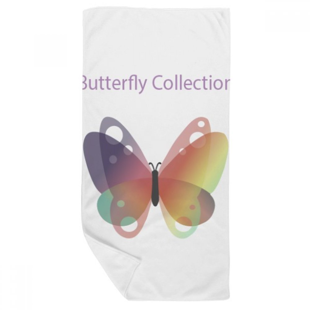 Serviette de bain douce et absorbante multicolor papillon violet pour visage 35x70